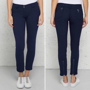 Navy Slim Ankle Pants - Stretch Ponte
